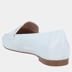 Stuart Weitzman White Leather Loafers Size 36