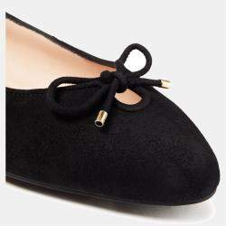 Pre Owned Stuart Weitzman Black Suede Ballet Flats Size 36
