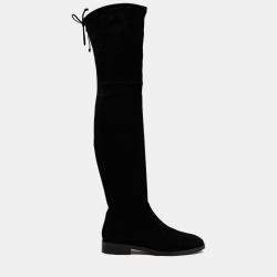 Pre Owned Stuart Weitzman Black Suede Over The Knee Boots Size 40