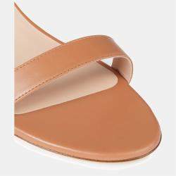 Stuart Weitzman Beige Leather Ankle Strap Sandals Size 38
