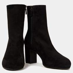 Stuart Weitzman Suede Block Heel Ankle Boots 37