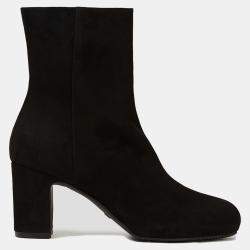 Stuart Weitzman Suede Block Heel Ankle Boots 37