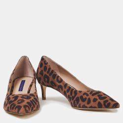 Stuart Weitzman Brown Leopard Print Suede Pumps Size 39