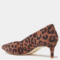 Stuart Weitzman Brown Leopard Print Suede Pumps Size 39