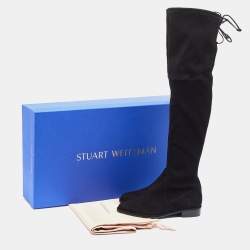 Stuart Weitzman Black Suede Lowland Over The Knee Boots Size 37