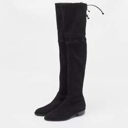 Stuart Weitzman Black Suede Lowland Over The Knee Boots Size 37