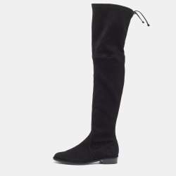Stuart Weitzman Black Suede Lowland Over The Knee Boots Size 37