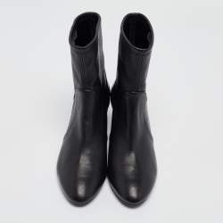 Stuart Weitzman Black Leather Ankle Boots Size 36