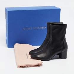 Stuart Weitzman Black Leather Ankle Boots Size 36