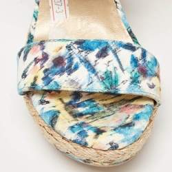 Stuart Weitzman Multicolor Python Embossed Wedge Sandals Size 37