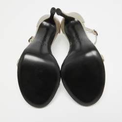 Stuart Weitzman Grey Leather Ankle Strap Sandals Size 38.5