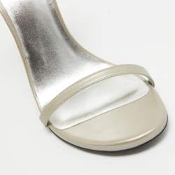 Stuart Weitzman Grey Leather Ankle Strap Sandals Size 38.5