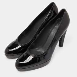 Stuart Weitzman Black Patent Leather Platform Pumps Size 39.5