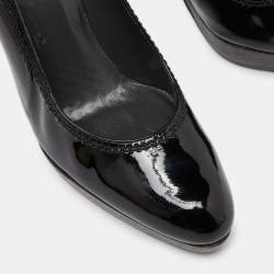 Stuart Weitzman Black Patent Leather Platform Pumps Size 39.5