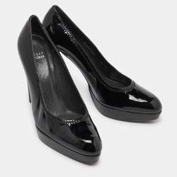 Stuart Weitzman Black Patent Leather Platform Pumps Size 39.5