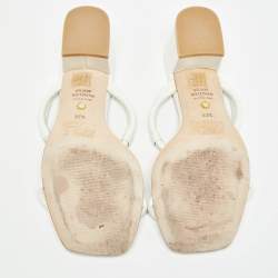 Stuart Weitzman White Leather T Strap Sandals Size 37.5