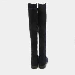 Stuart Weitzman Navy Blue Suede Knee Length Boots Size 38