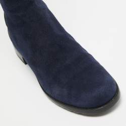 Stuart Weitzman Navy Blue Suede Knee Length Boots Size 38