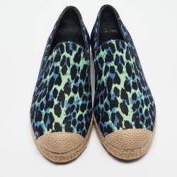 Stuart Weitzman Multicolor Canvas Slip On Espadrille Flats Size 37.5