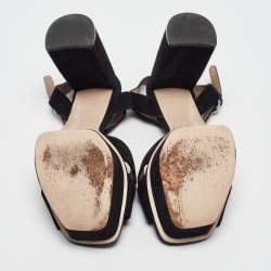 Stuart Weitzman Black Suede Ankle Strap Sandals 41.5