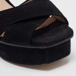 Stuart Weitzman Black Suede Ankle Strap Sandals 41.5