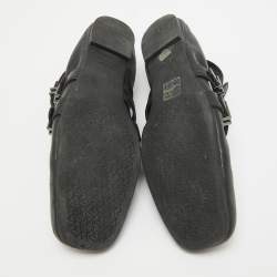 Stuart Weitzman Black Leather Bolshoi Buckle Detail Ballet Flats Size 40