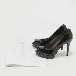 Stuart Weitzman Black Patent Leather Peep Toe Pumps Size 36