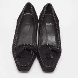 Stuart Weitzman Black Suede Block Heel Pumps Size 37.5