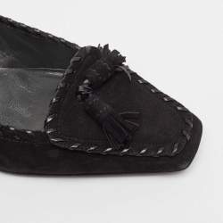 Stuart Weitzman Black Suede Block Heel Pumps Size 37.5