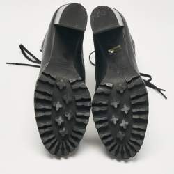 Pre Owned Stuart Weitzman Black Leather Ankle Length Boots Size 39.5