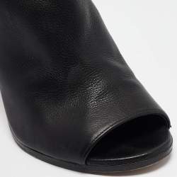 Stuart Weitzman Black Leather Cutout Elastic Booties Size 39