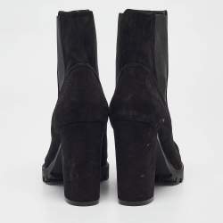 Stuart Weitzman Black Suede Ankle Length Boots 39