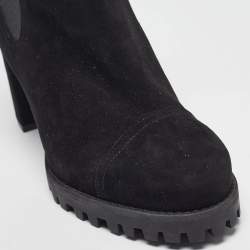 Stuart Weitzman Black Suede Ankle Length Boots 39