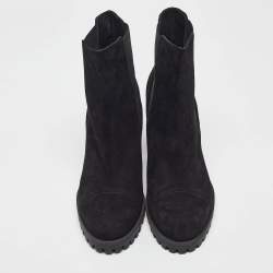 Stuart Weitzman Black Suede Ankle Length Boots 39