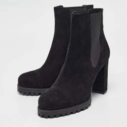 Stuart Weitzman Black Suede Ankle Length Boots 39
