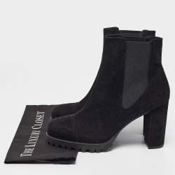 Stuart Weitzman Black Suede Ankle Length Boots 39