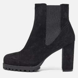 Stuart Weitzman Black Suede Ankle Length Boots 39