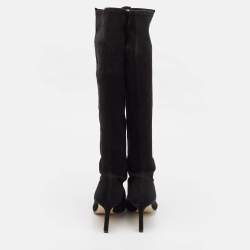 Pre Owned Stuart Weitzman Black Suede Knee Length Boots Size 38