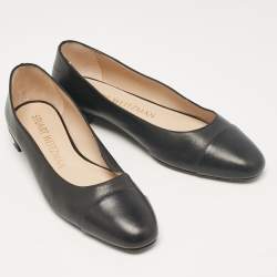 Stuart Weitzman Black Leather Slip On Ballet Flats Size 40