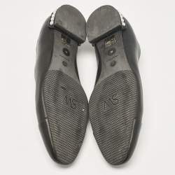 Stuart Weitzman Black Leather Slip On Ballet Flats Size 40