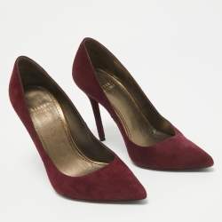 Stuart Weitzman Burgundy Suede Pointed Toe Pumps Size 37