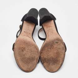 Stuart Weitzman Black Suede Nearlynude Sandals Size 37.5