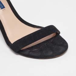 Stuart Weitzman Black Suede Nearlynude Sandals Size 37.5