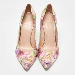 Stuart Weitzman Multicolor Snakeskin Leather Floral Print Pumps Size 40