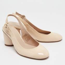 مملوكة مسبقًا Stuart Weitzman Cream Patent Leather Coretta Pumps Size 38