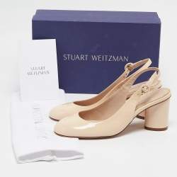 مملوكة مسبقًا Stuart Weitzman Cream Patent Leather Coretta Pumps Size 38