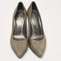 Stuart Weitzman Silver Lurex Fabric Pointed Toe Pumps Size 37