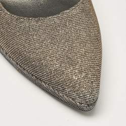 Stuart Weitzman Silver Lurex Fabric Pointed Toe Pumps Size 37