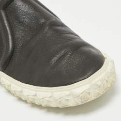 Stuart Weitzman Black Leather Slip On Sneakers Size 38.5