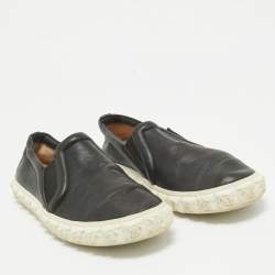 Stuart Weitzman Black Leather Slip On Sneakers Size 38.5